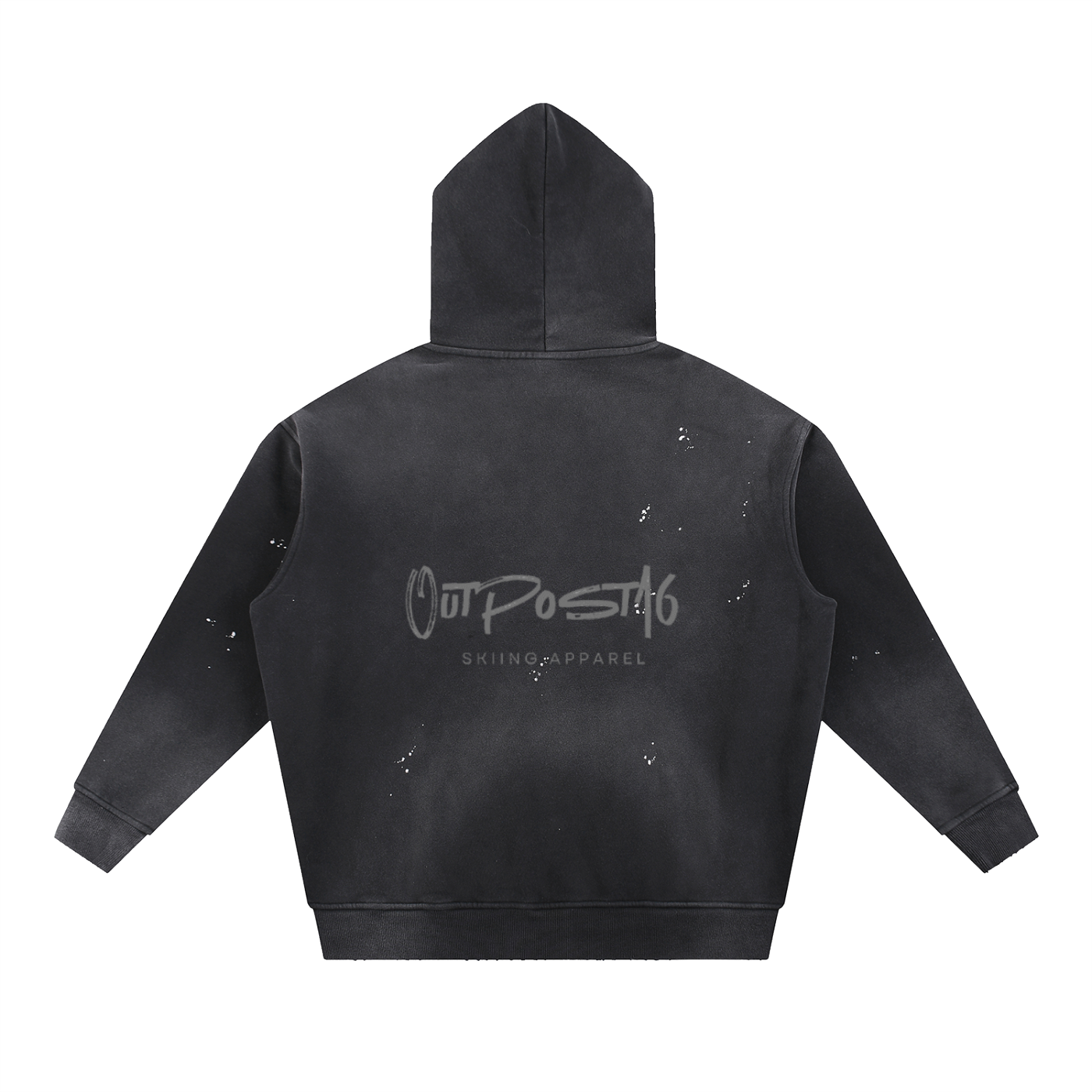 Vintage Washed Frayed Fleece Hoodie